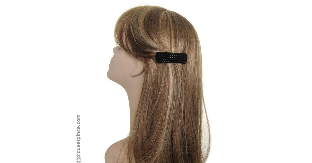 Barrette à Cheveux Ancienne Décorée D'une Rose - Noire, Fait Main, Occasion Très Bon état